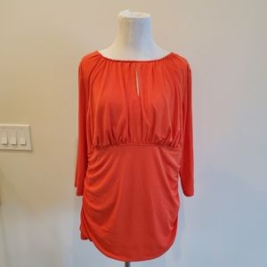 Ann Taylor Orange Crepe Blouse